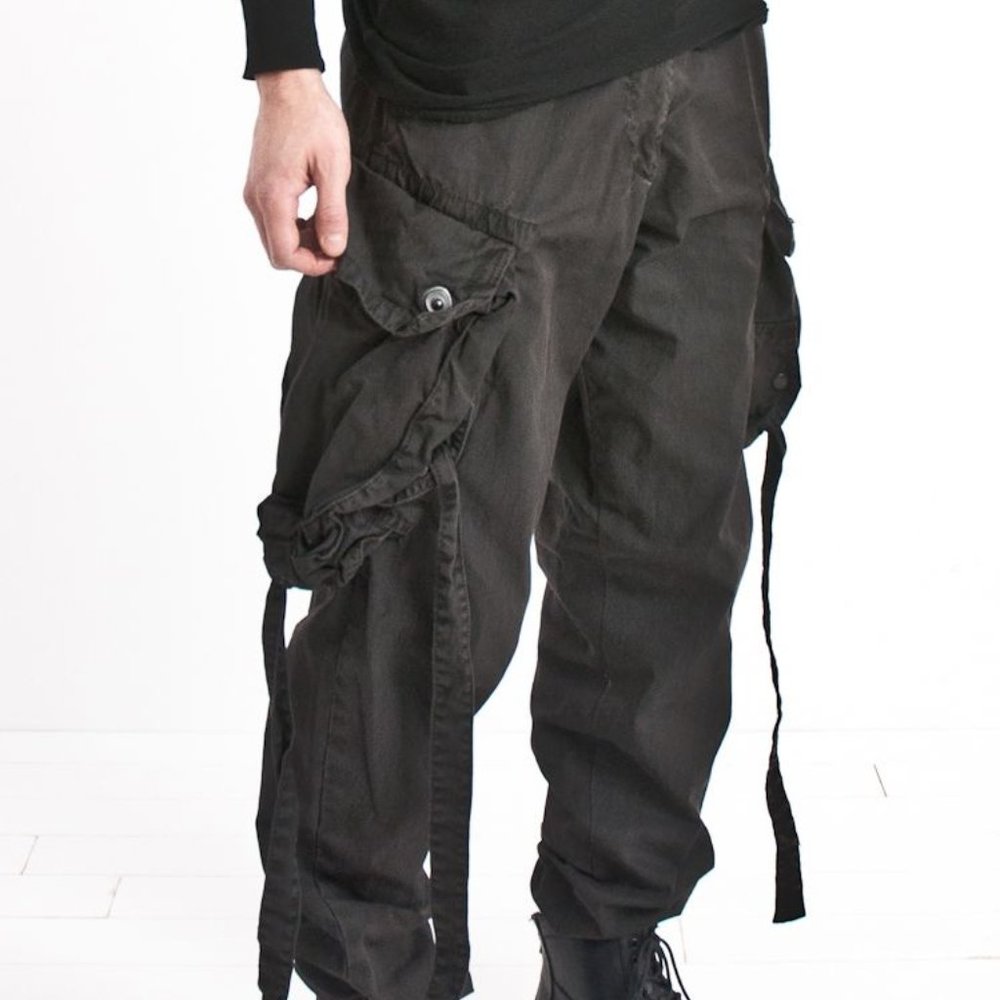 SOLD Julius Spring 2008 Black Gas Mask Cargo Pants